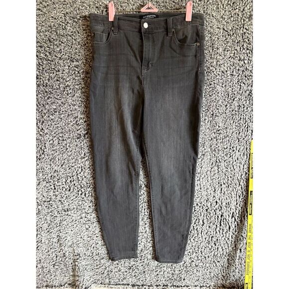 Liverpool Women's High-Rise Ankle Skinny Jeans Gray Size 12 Stretch Denim - Picture 7 of 8